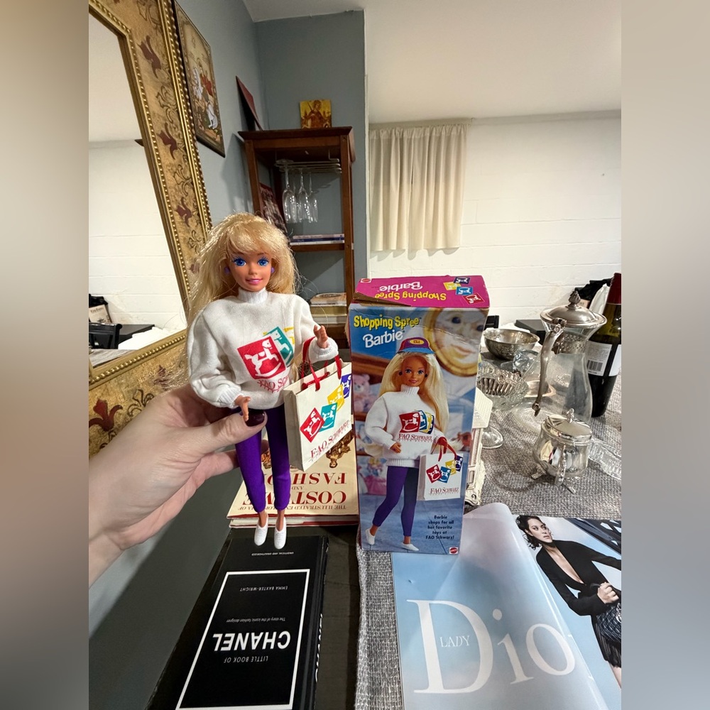 Barbie Doll with White Sweater and Purple Pants 90s. No box